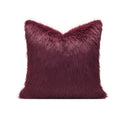 Burgundy Fur Accent Cushion – 18x18