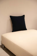 Black Velvet Cushion Cover with Leopard Print Stripe - 18x18 Square Pillow