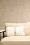 Floral Ruffle Cotton Bamboo Cushion – 12x20 Inch