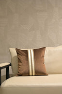 Brown Velvet Cushion Cover with Black Trim - 18x18 Square Pillow