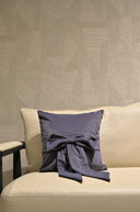 Purple Velvet Bow Tie Cushion Cover - 18x18 inches