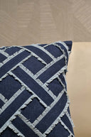Woven Denim Decor Cushion – 18x18 Inch