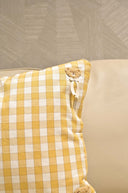 Yellow Gingham Cotton Linen Cushion – 18x18 Inch