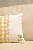 Check Patch Cotton Linen Cushion – 12x20 Inch