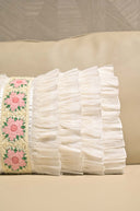 Floral Ruffle Cotton Bamboo Cushion – 12x20 Inch