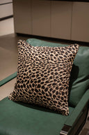 Leopard Print Velvet Cushion Cover - 18x18 Square Pillow