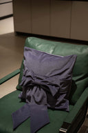 Purple Velvet Bow Tie Cushion Cover - 18x18 inches