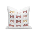 Blush & Beige Bow Tie Velvet Cushion – 18x18