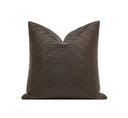 Brown Ripple Leather Accent Cushion – 18x18