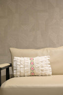 Floral Ruffle Cotton Bamboo Cushion – 12x20 Inch