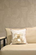Ivory Bloom Velvet Decor Cushion – 16x16 Inch