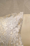 Cotton Foil Cushion Cover 18x18 - Metallic Gold Textured Pillow