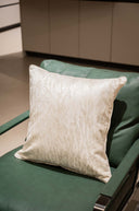 Cotton Foil Cushion Cover 18x18 - Champagne Gold Crinkled Square Pillow