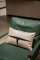 Minimalist Leather Lumbar Cushion Cover - 12x20 inches