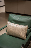 Cotton Foil Cushion Cover 12x20 - Champagne Gold Crinkled Rectangular Pillow