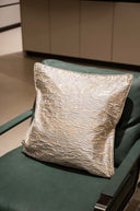 Cotton Foil Cushion Cover 18x18 - Metallic Gold Textured Pillow