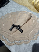 Beige Cotton Square Hand Napkin Set of 4 - 38x38cm Linen Cotton