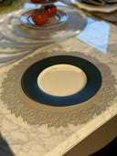 Grey Round Leather Table Mat Set of 4 - 38cm Premium Placemats