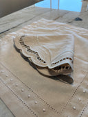 Beige Cotton Square Hand Napkin Set of 4 - 38x38cm Linen Cotton