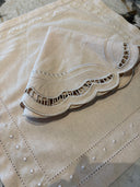 Beige Cotton Square Hand Napkin Set of 4 - 38x38cm Linen Cotton