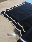 Black Cotton Square Hand Napkin Set of 4 - 38x38cm 100% Linen