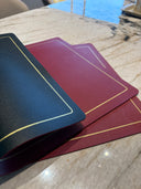 Reversible Red- Black Leather Rectangle Table Mat Set of 4 - 30x43cm Premium Placemats