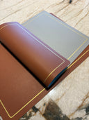 Reversible Tan- Grey Leather Rectangle Table Mat Set of 4 - 30x43cm Premium Placemats