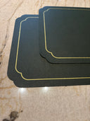 Bottle Green Leather Rectangle Table Mat Set of 4 - 30x43cm Premium Placemats