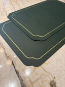 Bottle Green Leather Rectangle Table Mat Set of 4 - 30x43cm Premium Placemats