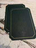 Bottle Green Leather Rectangle Table Mat Set of 4 - 30x43cm Premium Placemats
