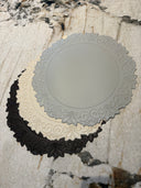 Grey Round Leather Table Mat Set of 4 - 38cm Premium Placemats