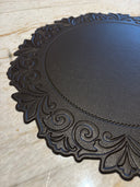 Coffee Round Leather Table Mat Set of 4 - 38cm Premium Placemats