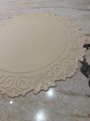 Beige Round Leather Table Mat Set of 4 - 38cm Premium Placemats