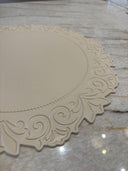 Beige Round Leather Table Mat Set of 4 - 38cm Premium Placemats